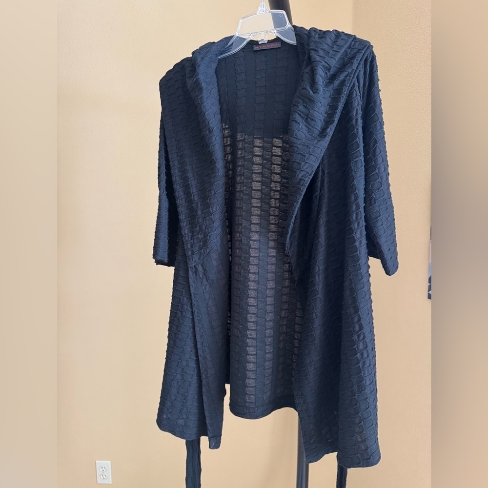 Xtaren Black Open Front Cape Jacket - Picture 2 of 6